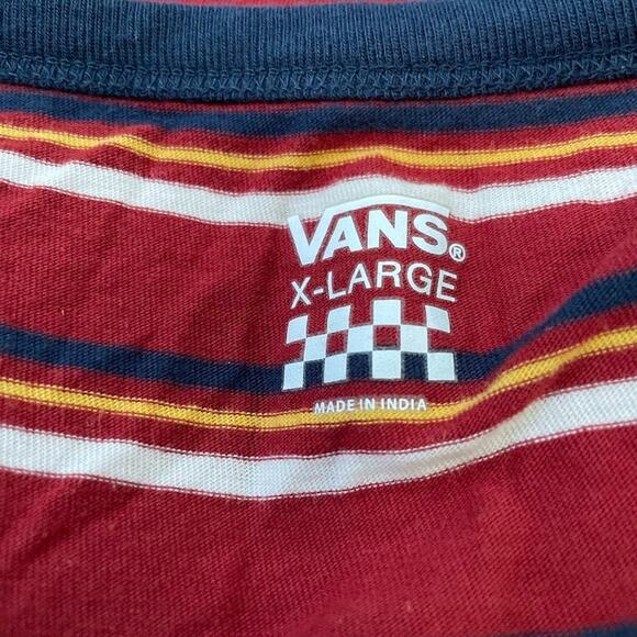 Vans Baby Tee Size XL Striped Cropped T Shirt Skater Grunge Preppy 90s 2000s - Picture 5 of 9